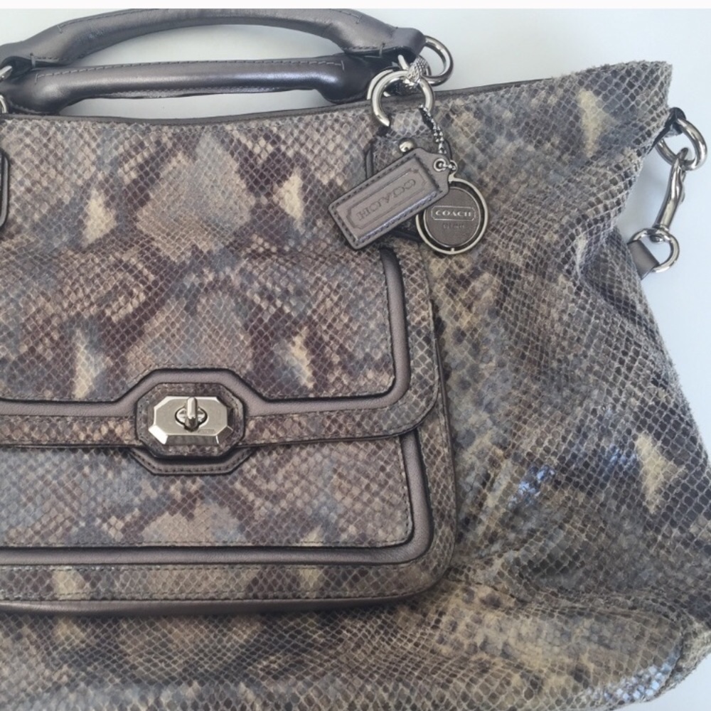 NWT Coach Campbell Exotic Leather Izzy Satchel Bag